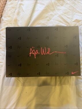 Nike Black Shoe Box with Pink Aja Wei Script